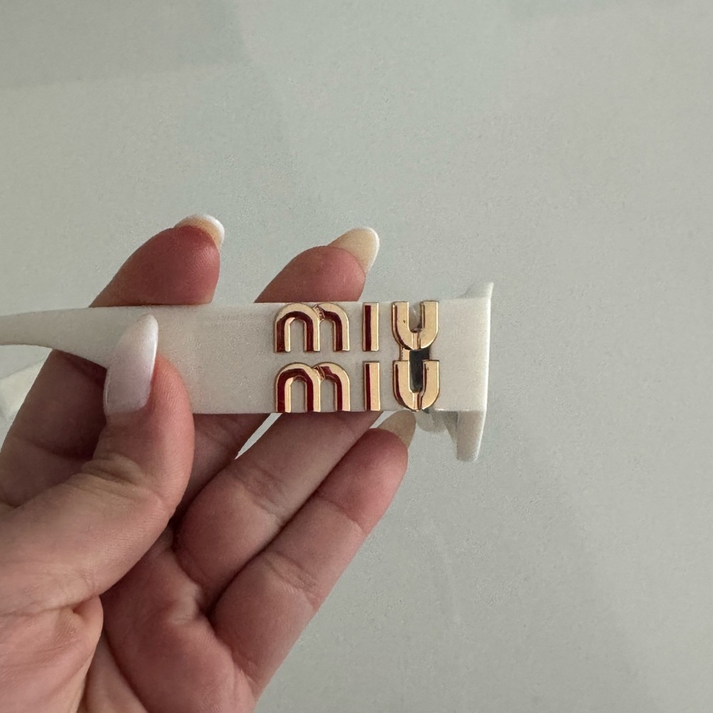 Miu Miu Cream and Gold Sunglasses